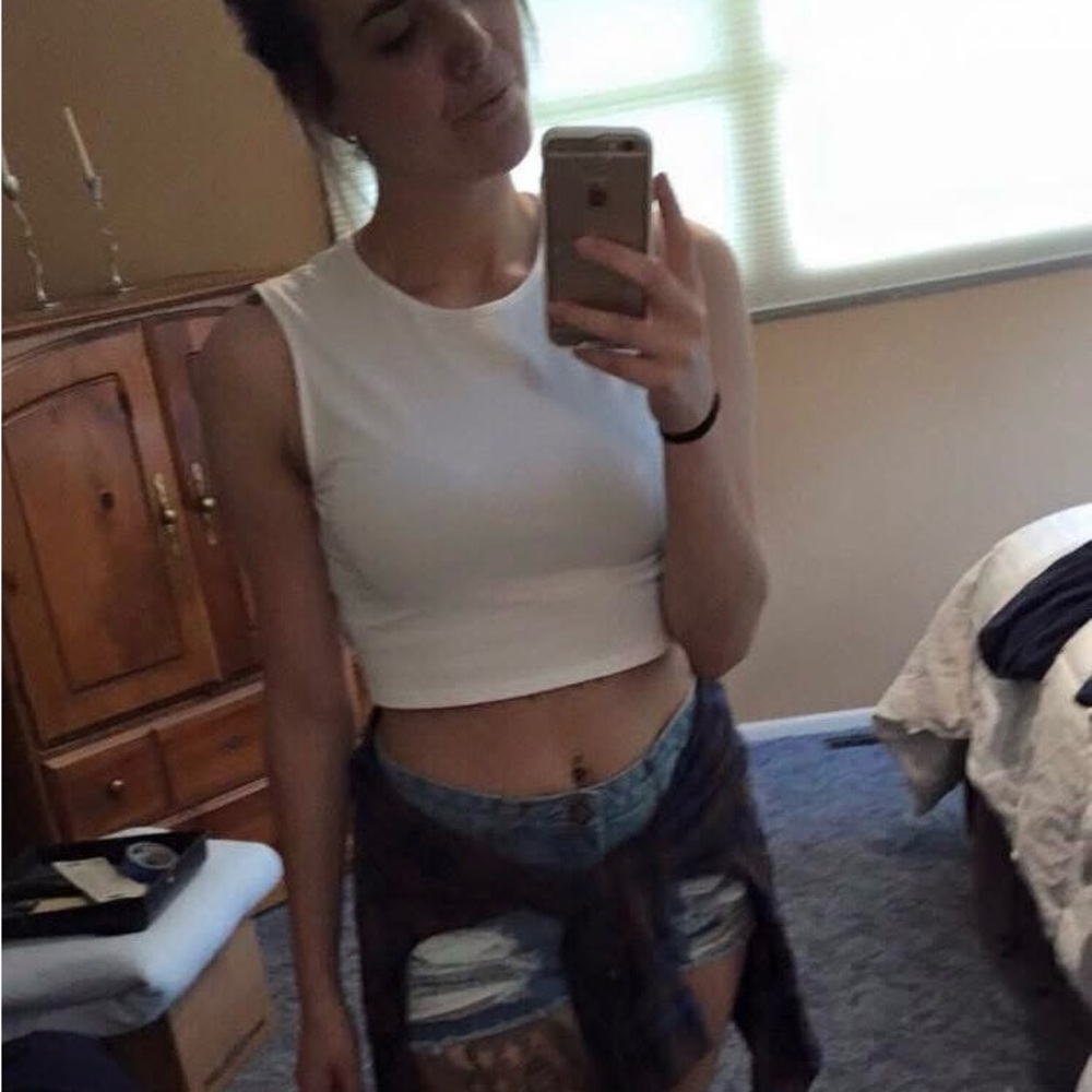 Express White Crop Top